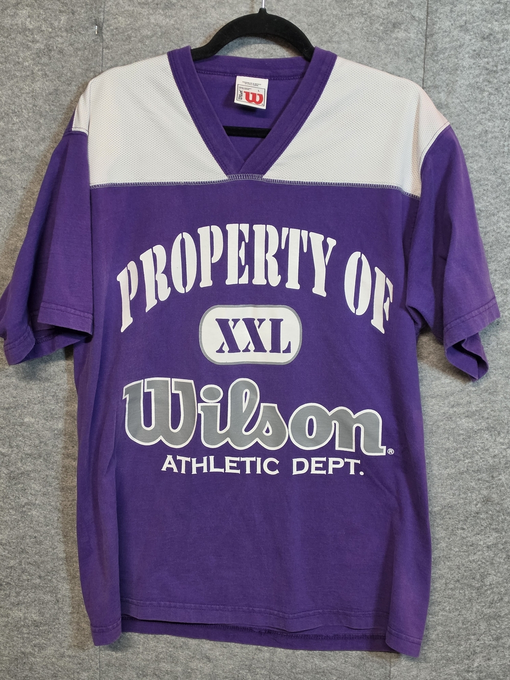Vintage Wilson Purple 'Property Of' Athletic T‑Shirt